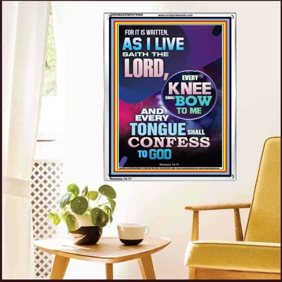 IN JESUS NAME EVERY KNEE SHALL BOW  Unique Scriptural Portrait  GWAMAZEMENT9465  