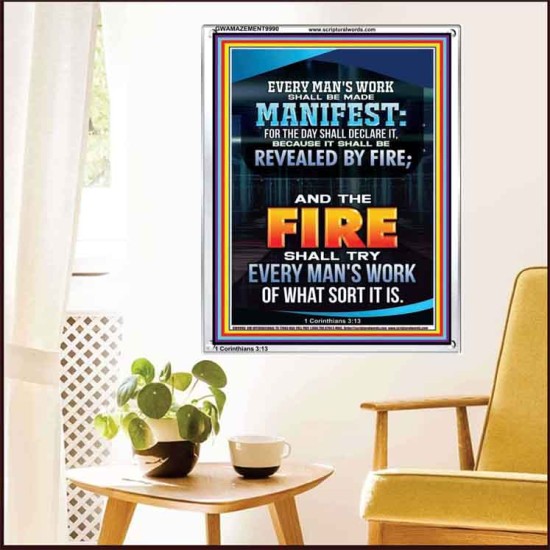 FIRE SHALL TRY EVERY MAN'S WORK  Ultimate Inspirational Wall Art Portrait  GWAMAZEMENT9990  