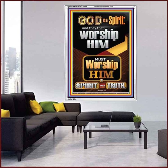 WORSHIP HIM IN SPIRIT AND TRUTH  Children Room Portrait  GWAMAZEMENT10006  