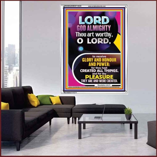 THOU ART WORTHY O LORD GOD ALMIGHTY  Christian Art Work Portrait  GWAMAZEMENT10039  