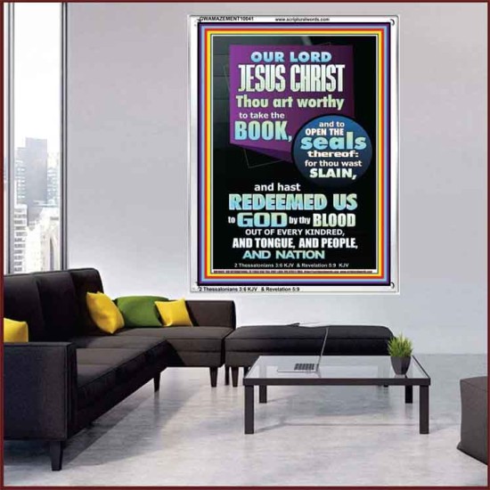 YOU ARE WORTHY TO OPEN THE SEAL OUR LORD JESUS CHRIST   Wall Art Portrait  GWAMAZEMENT10041  