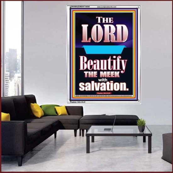 THE MEEK IS BEAUTIFY WITH SALVATION  Scriptural Prints  GWAMAZEMENT10058  
