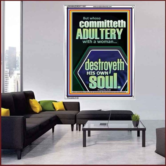 WHOSO COMMITTETH  ADULTERY WITH A WOMAN DESTROYETH HIS OWN SOUL  Sciptural Décor  GWAMAZEMENT11807  