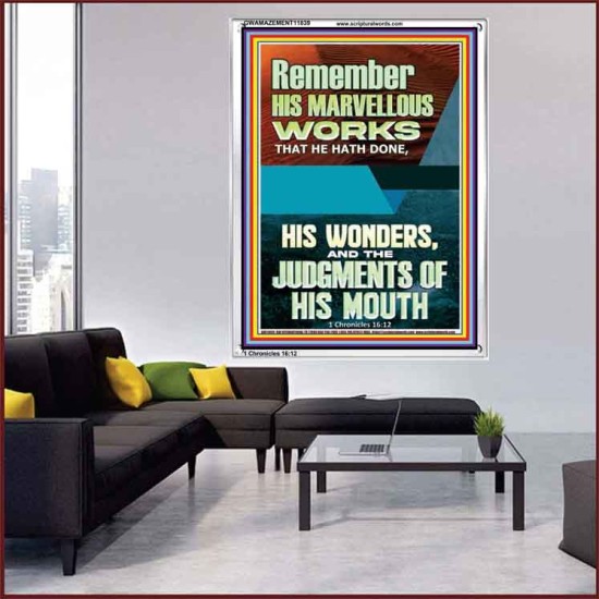 HIS MARVELLOUS WONDERS AND THE JUDGEMENTS OF HIS MOUTH  Custom Modern Wall Art  GWAMAZEMENT11839  