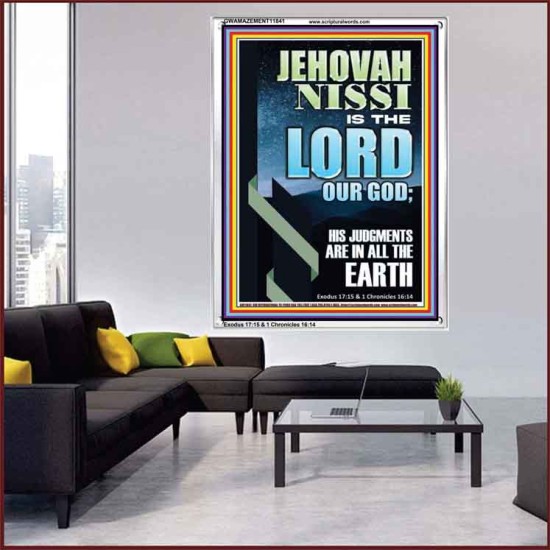 JEHOVAH NISSI HIS JUDGMENTS ARE IN ALL THE EARTH  Custom Art and Wall Décor  GWAMAZEMENT11841  