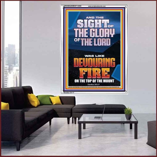 THE SIGHT OF THE GLORY OF THE LORD WAS LIKE DEVOURING FIRE  Christian Paintings  GWAMAZEMENT12000  