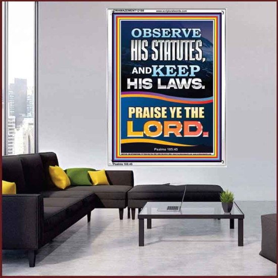 OBSERVE HIS STATUTES AND KEEP ALL HIS LAWS  Christian Wall Art Wall Art  GWAMAZEMENT12188  