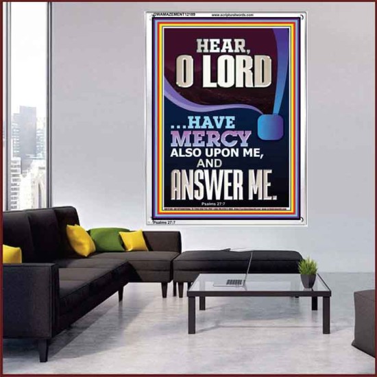 O LORD HAVE MERCY ALSO UPON ME AND ANSWER ME  Bible Verse Wall Art Portrait  GWAMAZEMENT12189  