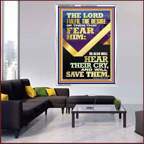 THE LORD FULFIL THE DESIRE OF THEM THAT FEAR HIM  Contemporary Christian Art Portrait  GWAMAZEMENT12199  