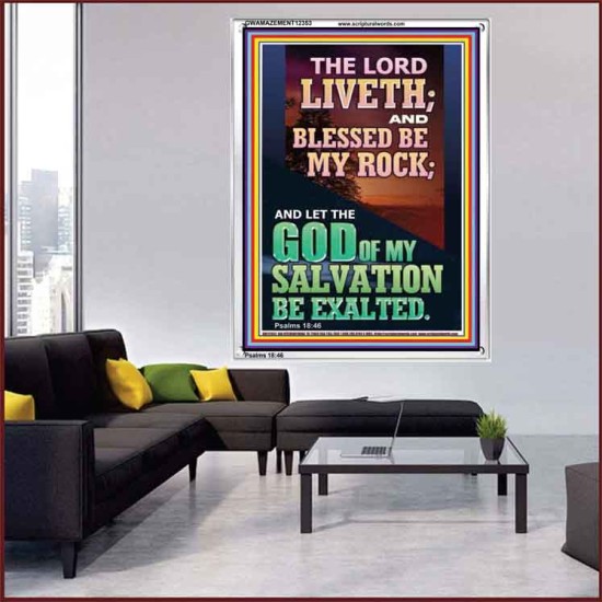 BLESSED BE MY ROCK GOD OF MY SALVATION  Bible Verse for Home Portrait  GWAMAZEMENT12353  