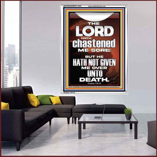 THE LORD HAS NOT GIVEN ME OVER UNTO DEATH  Contemporary Christian Wall Art  GWAMAZEMENT13045  