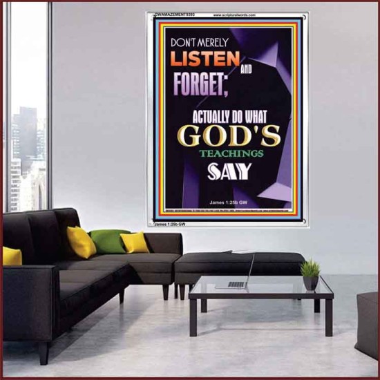 DO WHAT GOD'S TEACHINGS SAY  Children Room Portrait  GWAMAZEMENT9393  