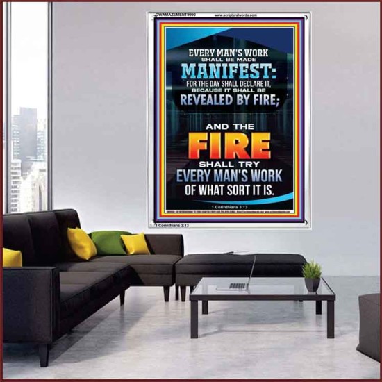 FIRE SHALL TRY EVERY MAN'S WORK  Ultimate Inspirational Wall Art Portrait  GWAMAZEMENT9990  