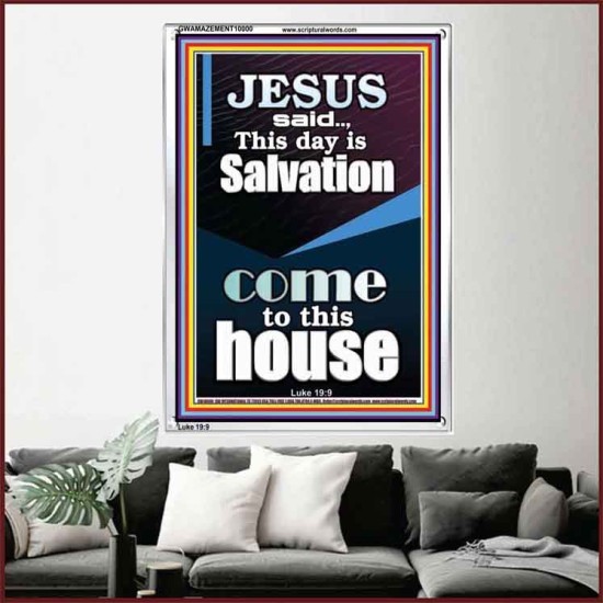 SALVATION IS COME TO THIS HOUSE  Unique Scriptural Picture  GWAMAZEMENT10000  