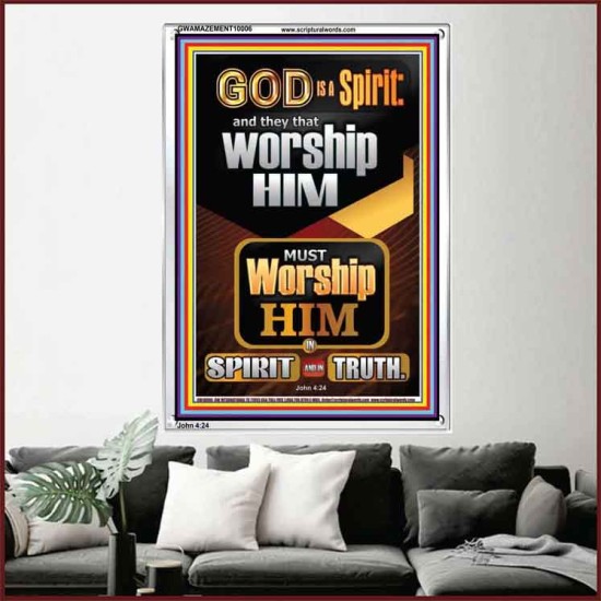 WORSHIP HIM IN SPIRIT AND TRUTH  Children Room Portrait  GWAMAZEMENT10006  