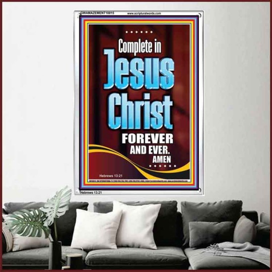 COMPLETE IN JESUS CHRIST FOREVER  Children Room Portrait  GWAMAZEMENT10015  