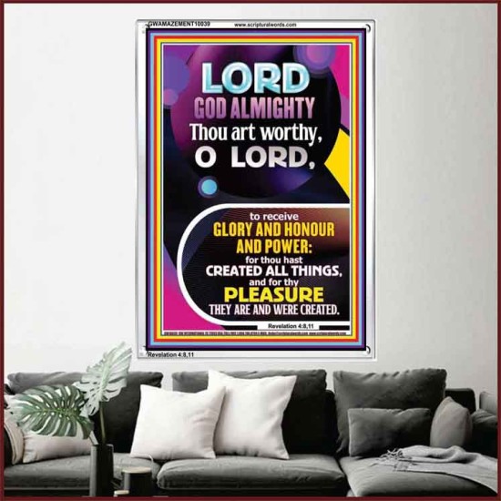 THOU ART WORTHY O LORD GOD ALMIGHTY  Christian Art Work Portrait  GWAMAZEMENT10039  