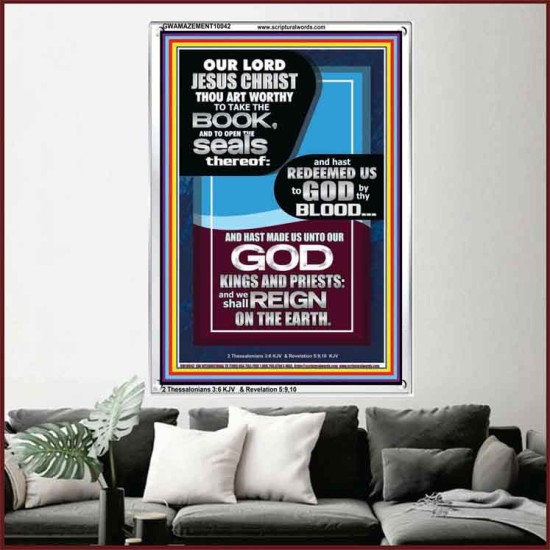 HAS REDEEMED US TO GOD BY THE BLOOD OF THE LAMB  Modern Art Portrait  GWAMAZEMENT10042  