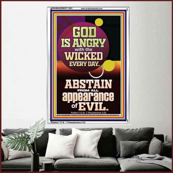 GOD IS ANGRY WITH THE WICKED EVERY DAY ABSTAIN FROM EVIL  Scriptural Décor  GWAMAZEMENT11801  