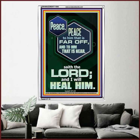 PEACE PEACE TO HIM THAT IS FAR OFF AND NEAR  Christian Wall Art  GWAMAZEMENT11806  