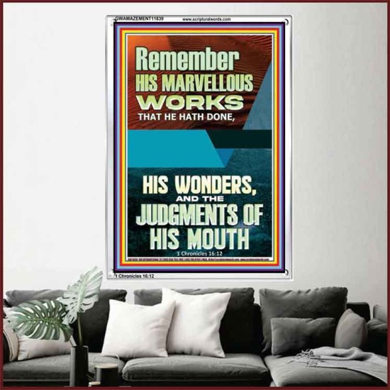 HIS MARVELLOUS WONDERS AND THE JUDGEMENTS OF HIS MOUTH  Custom Modern Wall Art  GWAMAZEMENT11839  