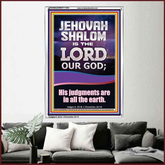 JEHOVAH SHALOM HIS JUDGEMENT ARE IN ALL THE EARTH  Custom Art Work  GWAMAZEMENT11842  