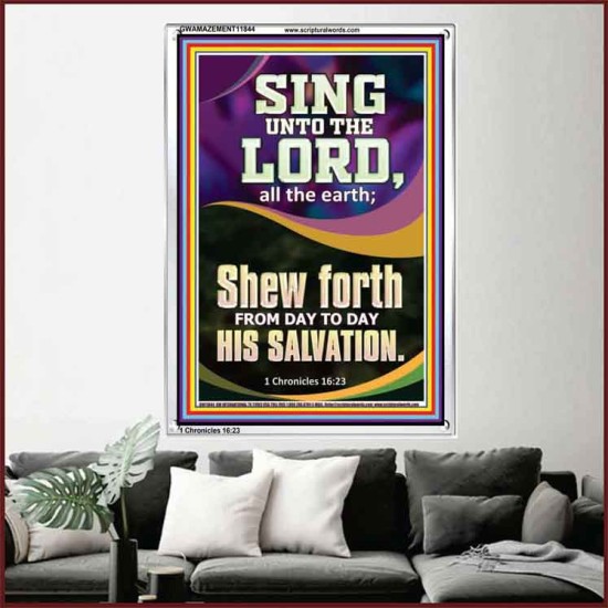 SHEW FORTH FROM DAY TO DAY HIS SALVATION  Unique Bible Verse Portrait  GWAMAZEMENT11844  