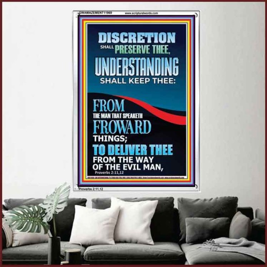 DISCRETION SHALL PRESERVE THEE UNDERSTANDING SHALL KEEP THEE  Bible Verse Art Prints  GWAMAZEMENT11969  