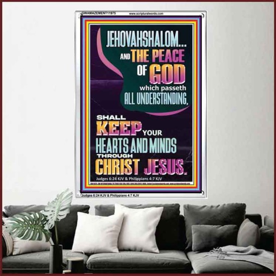 JEHOVAH SHALOM SHALL KEEP YOUR HEARTS AND MINDS THROUGH CHRIST JESUS  Scriptural Décor  GWAMAZEMENT11975  