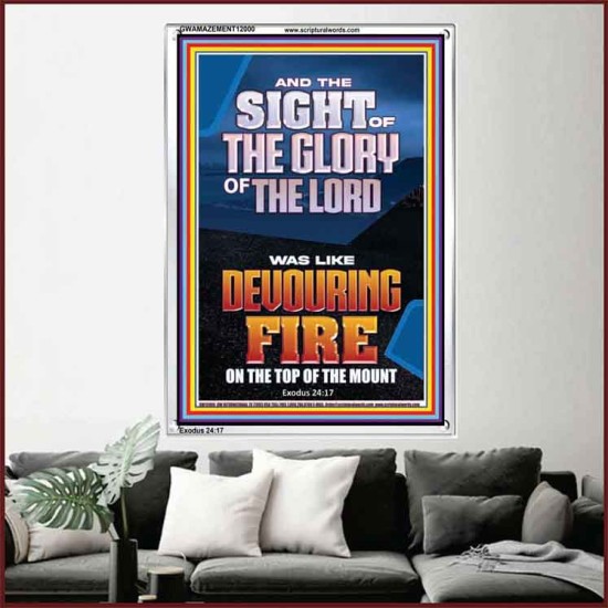 THE SIGHT OF THE GLORY OF THE LORD WAS LIKE DEVOURING FIRE  Christian Paintings  GWAMAZEMENT12000  