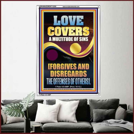 LOVE COVERS A MULTITUDE OF SINS  Christian Art Portrait  GWAMAZEMENT12255  