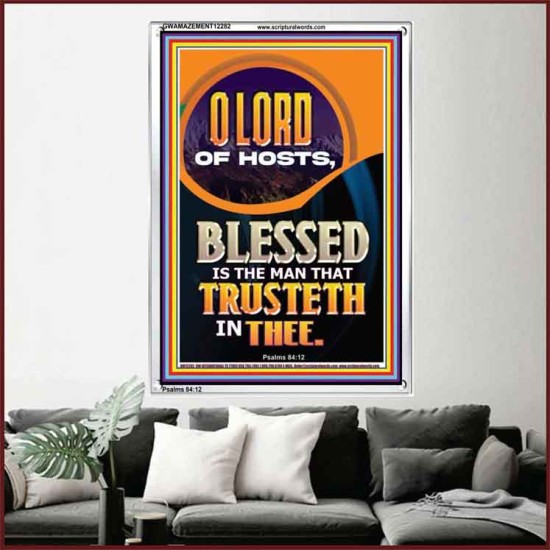 BLESSED IS THE MAN THAT TRUSTETH IN THEE  Scripture Art Prints Portrait  GWAMAZEMENT12282  