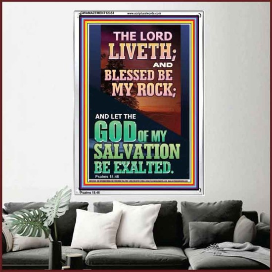 BLESSED BE MY ROCK GOD OF MY SALVATION  Bible Verse for Home Portrait  GWAMAZEMENT12353  