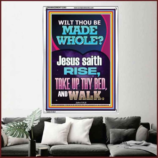 RISE TAKE UP THY BED AND WALK  Bible Verse Portrait Art  GWAMAZEMENT12383  