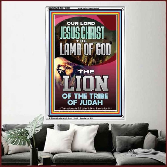LAMB OF GOD THE LION OF THE TRIBE OF JUDA  Unique Power Bible Portrait  GWAMAZEMENT12945  