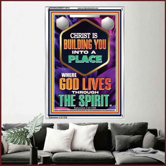 BE UNITED TOGETHER AS A LIVING PLACE OF GOD IN THE SPIRIT  Scripture Portrait Signs  GWAMAZEMENT13016  