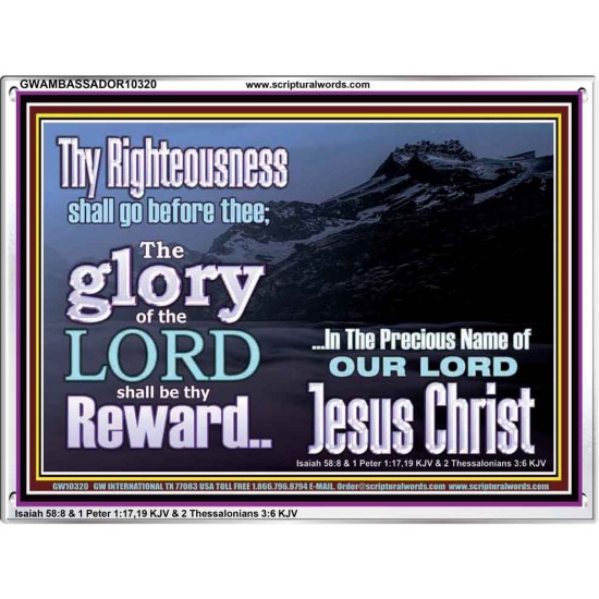 THE GLORY OF THE LORD WILL BE UPON YOU  Custom Inspiration Scriptural Art Acrylic Frame  GWAMBASSADOR10320  