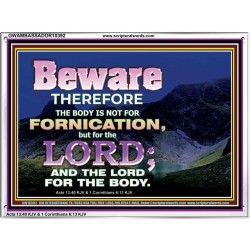 YOUR BODY IS NOT FOR FORNICATION   Ultimate Power Acrylic Frame  GWAMBASSADOR10392  "48x32"
