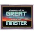 HUMILITY AND SERVICE BEFORE GREATNESS  Encouraging Bible Verse Acrylic Frame  GWAMBASSADOR10459  "48x32"