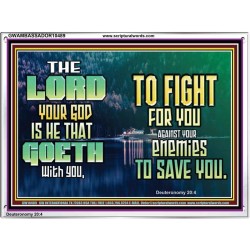 THE LORD IS WITH YOU TO SAVE YOU  Christian Wall Décor  GWAMBASSADOR10489  "48x32"