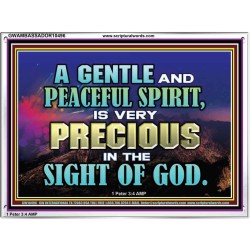 GENTLE AND PEACEFUL SPIRIT VERY PRECIOUS IN GOD SIGHT  Bible Verses to Encourage  Acrylic Frame  GWAMBASSADOR10496  "48x32"