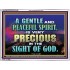GENTLE AND PEACEFUL SPIRIT VERY PRECIOUS IN GOD SIGHT  Bible Verses to Encourage  Acrylic Frame  GWAMBASSADOR10496  "48x32"