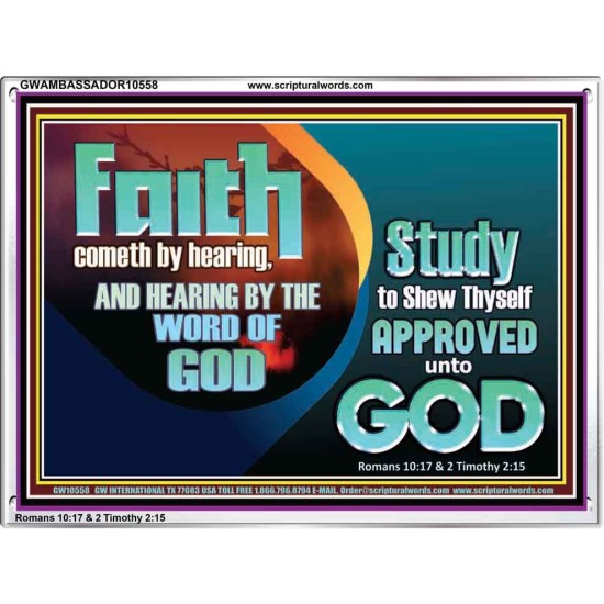 FAITH COMES BY HEARING THE WORD OF CHRIST  Christian Quote Acrylic Frame  GWAMBASSADOR10558  