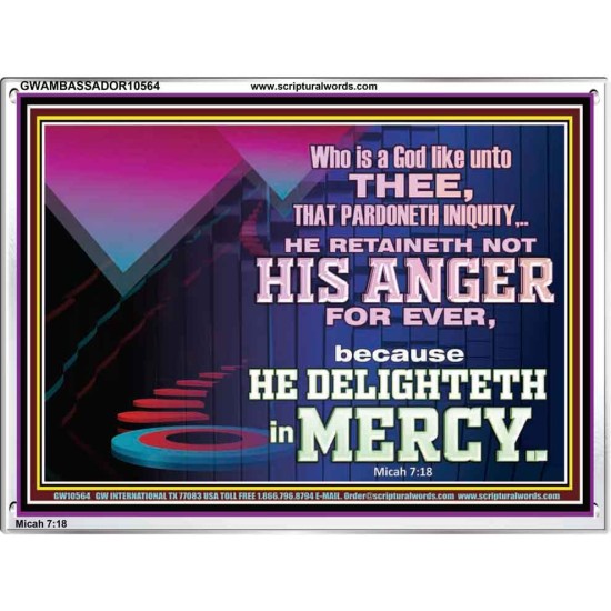 THE LORD DELIGHTETH IN MERCY  Contemporary Christian Wall Art Acrylic Frame  GWAMBASSADOR10564  