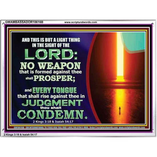 CONDEMN EVERY TONGUE THAT RISES AGAINST YOU IN JUDGEMENT  Custom Inspiration Scriptural Art Acrylic Frame  GWAMBASSADOR10616B  