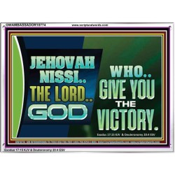 JEHOVAHNISSI THE LORD GOD WHO GIVE YOU THE VICTORY  Bible Verses Wall Art  GWAMBASSADOR10774  "48x32"