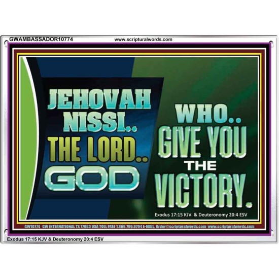 JEHOVAHNISSI THE LORD GOD WHO GIVE YOU THE VICTORY  Bible Verses Wall Art  GWAMBASSADOR10774  