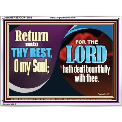 THE LORD HATH DEALT BOUNTIFULLY WITH THEE  Contemporary Christian Art Acrylic Frame  GWAMBASSADOR10792  "48x32"