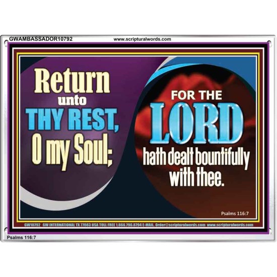 THE LORD HATH DEALT BOUNTIFULLY WITH THEE  Contemporary Christian Art Acrylic Frame  GWAMBASSADOR10792  