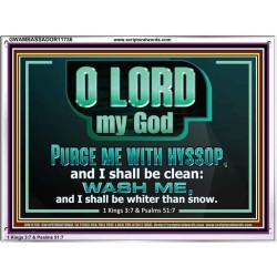 PURGE ME WITH HYSSOP AND I SHALL BE CLEAN  Biblical Art Acrylic Frame  GWAMBASSADOR11736  "48x32"